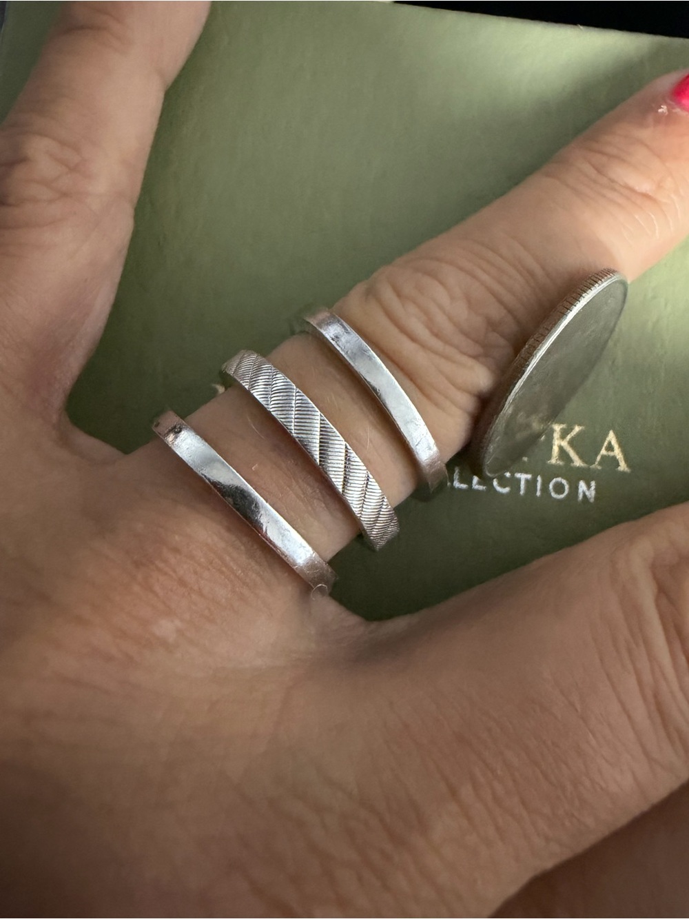 Judith Ripka Sterling Silver Stackable Ring Set - Picture 6 of 7